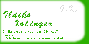 ildiko kolinger business card